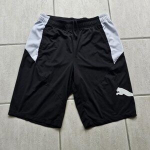 Mens Puma Athletic Shorts Size Tall Large TL Black & White